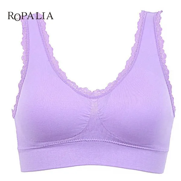 6 Colors Breathable Women Seamless Fitness Lace Bra Bra Tops Underwear S-3XL