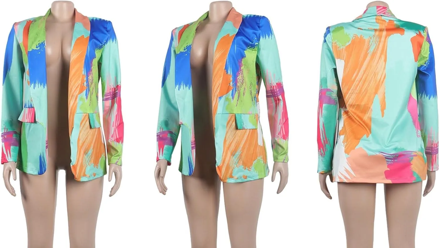 Casual Blazers for Women Fall Long Sleeve Open Front Business Work Blazer Jacket Plus Size