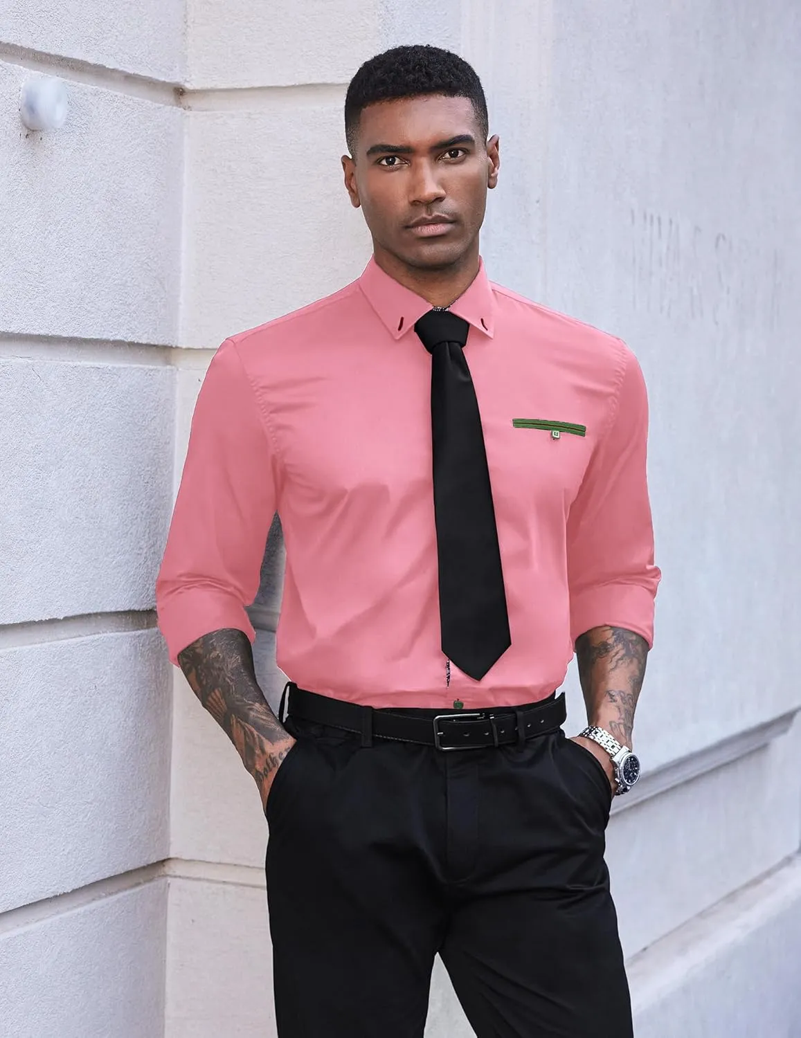 COOFANDY Mens Dress Shirt Long Sleeve Casual Button Down Paisley Shirts Party Wedding Dress Shirt