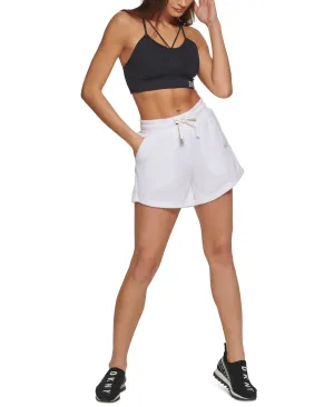 DKNY Women's Terry Cloth Relaxed Shorts White