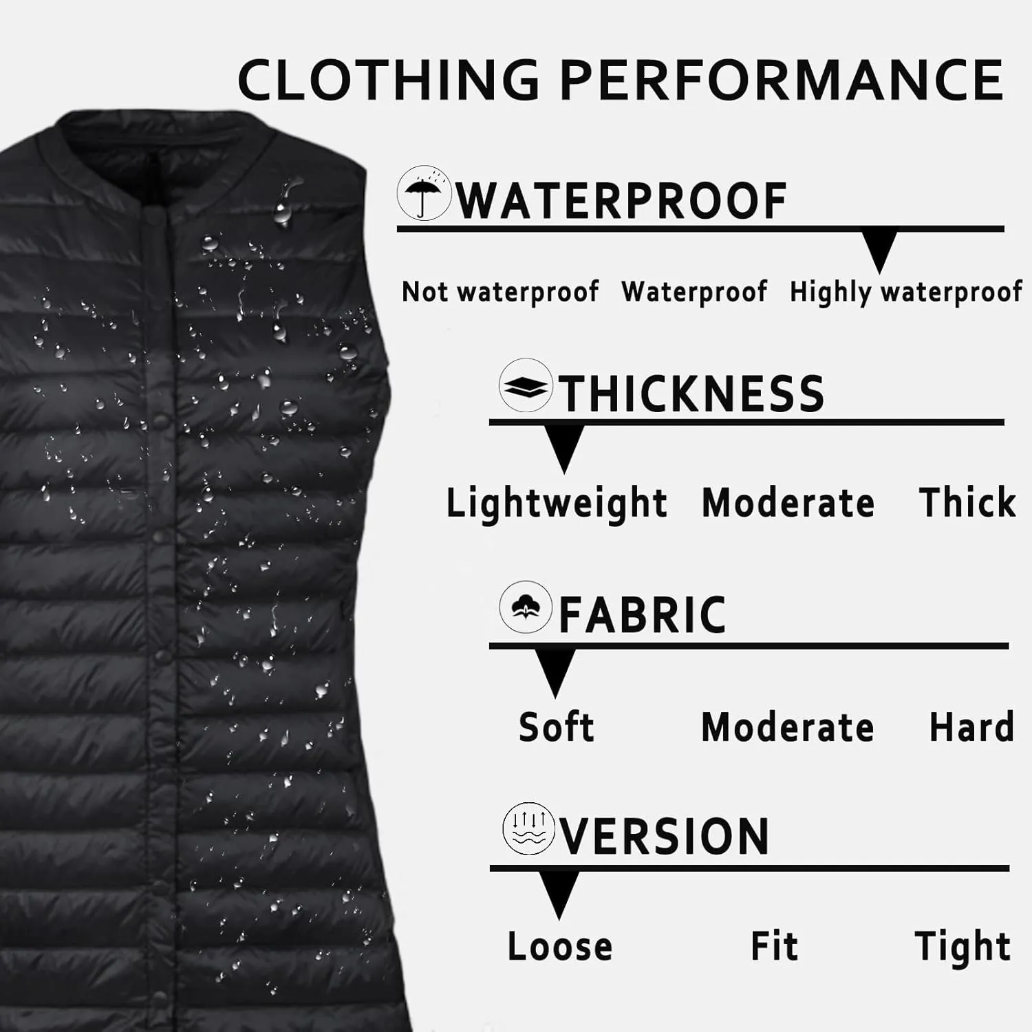 ELFJOY Long Puffer Vest Lightweight Womens Vests Outerwear Button Round Neck Sleeveless Long Down Vest No Collar