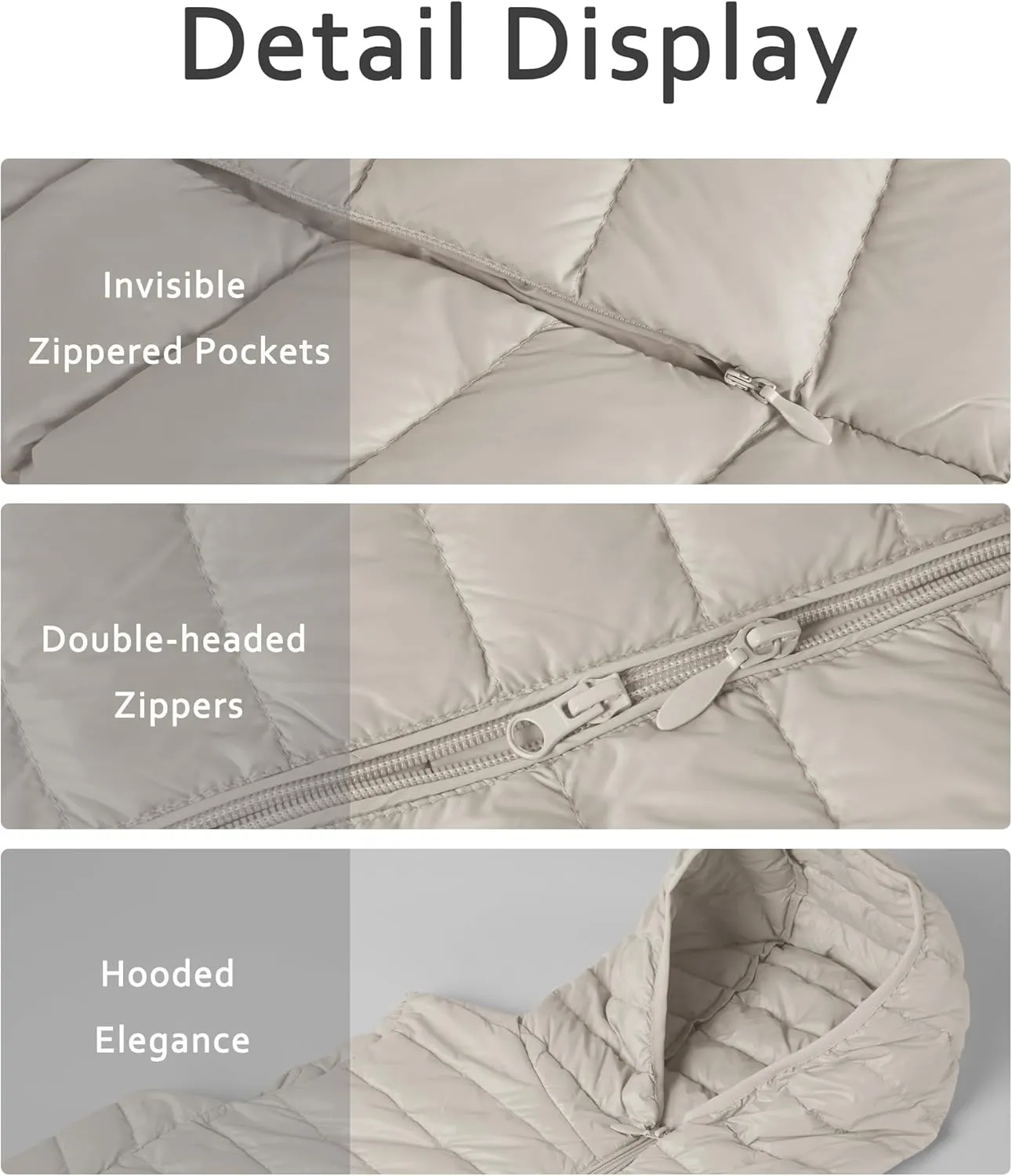 ELFJOY Long Puffer Vest Women Lightweight Down Vest with Hood Winter Warm Womens Vests Outerwear Sleeveless Puffer Jacket