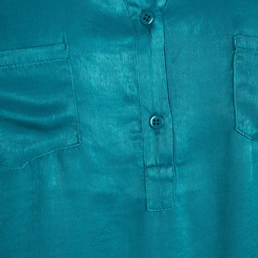 Esqualo - Turquoise Satin Tunic