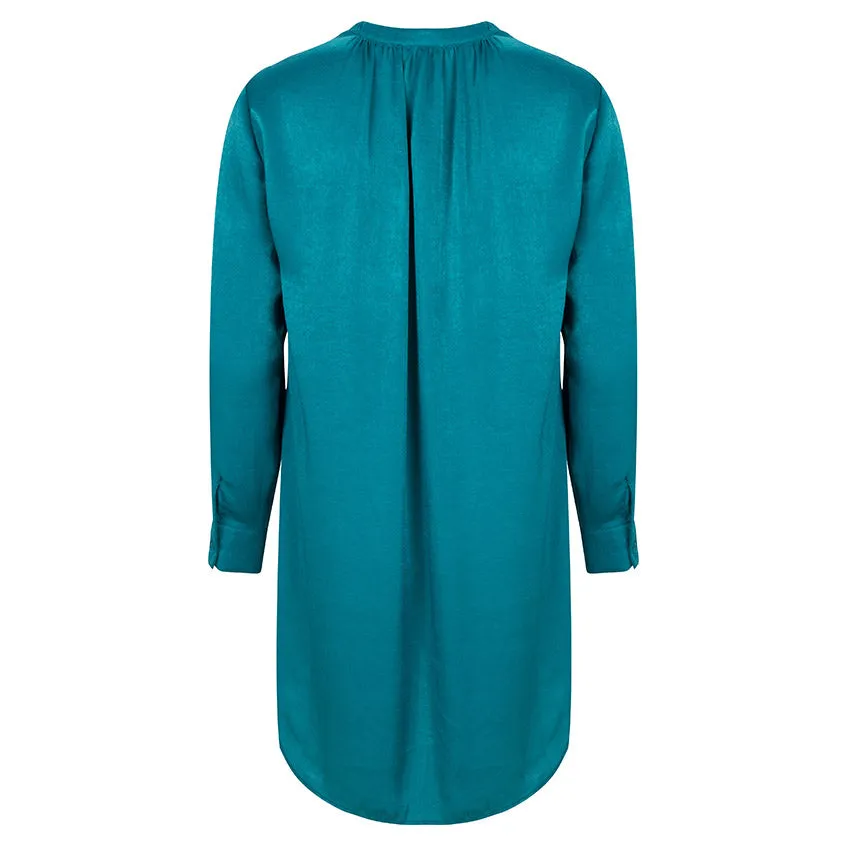Esqualo - Turquoise Satin Tunic