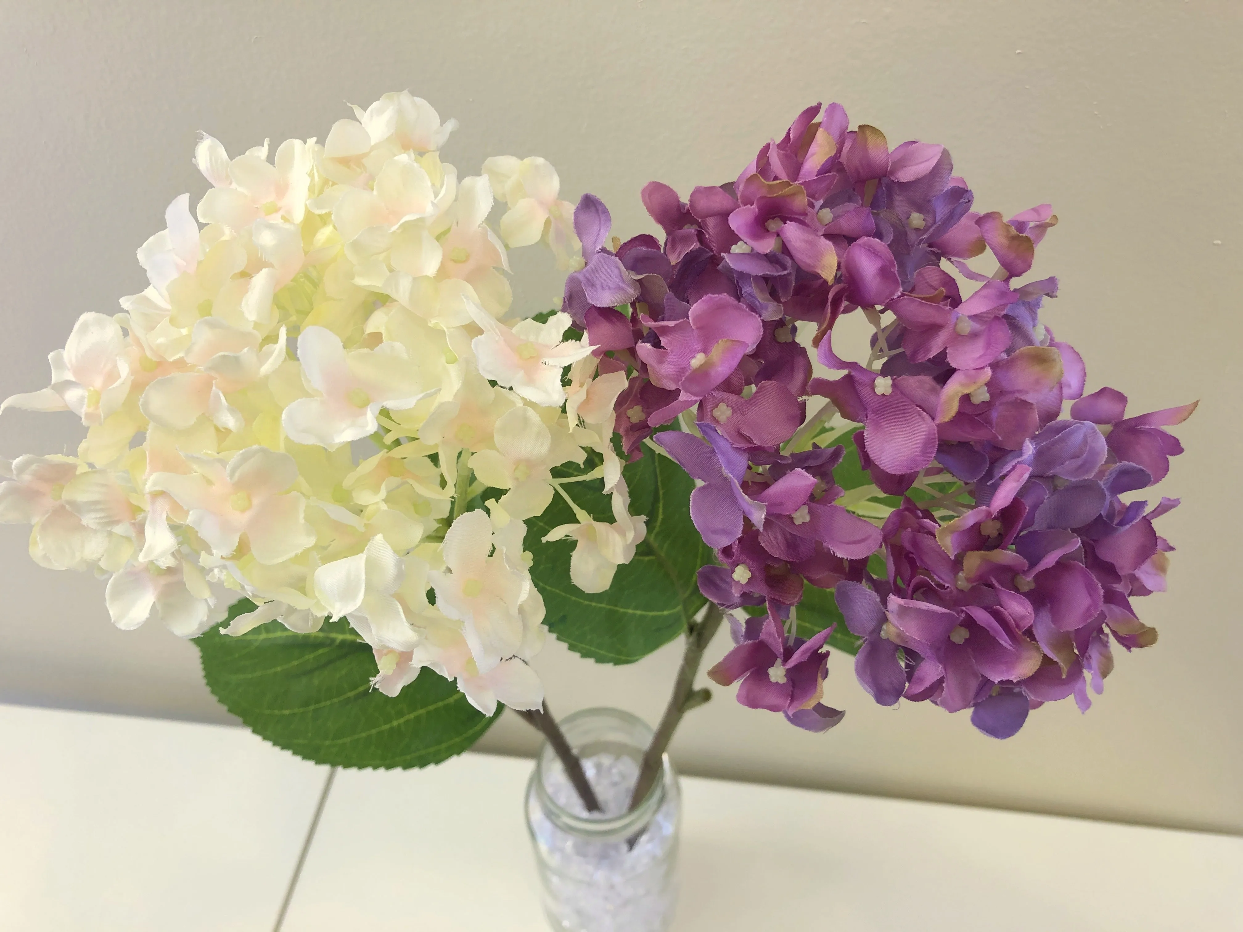 F0271 Single Hydrangea Stem 45cm (Clearance) Light Pink / Purple