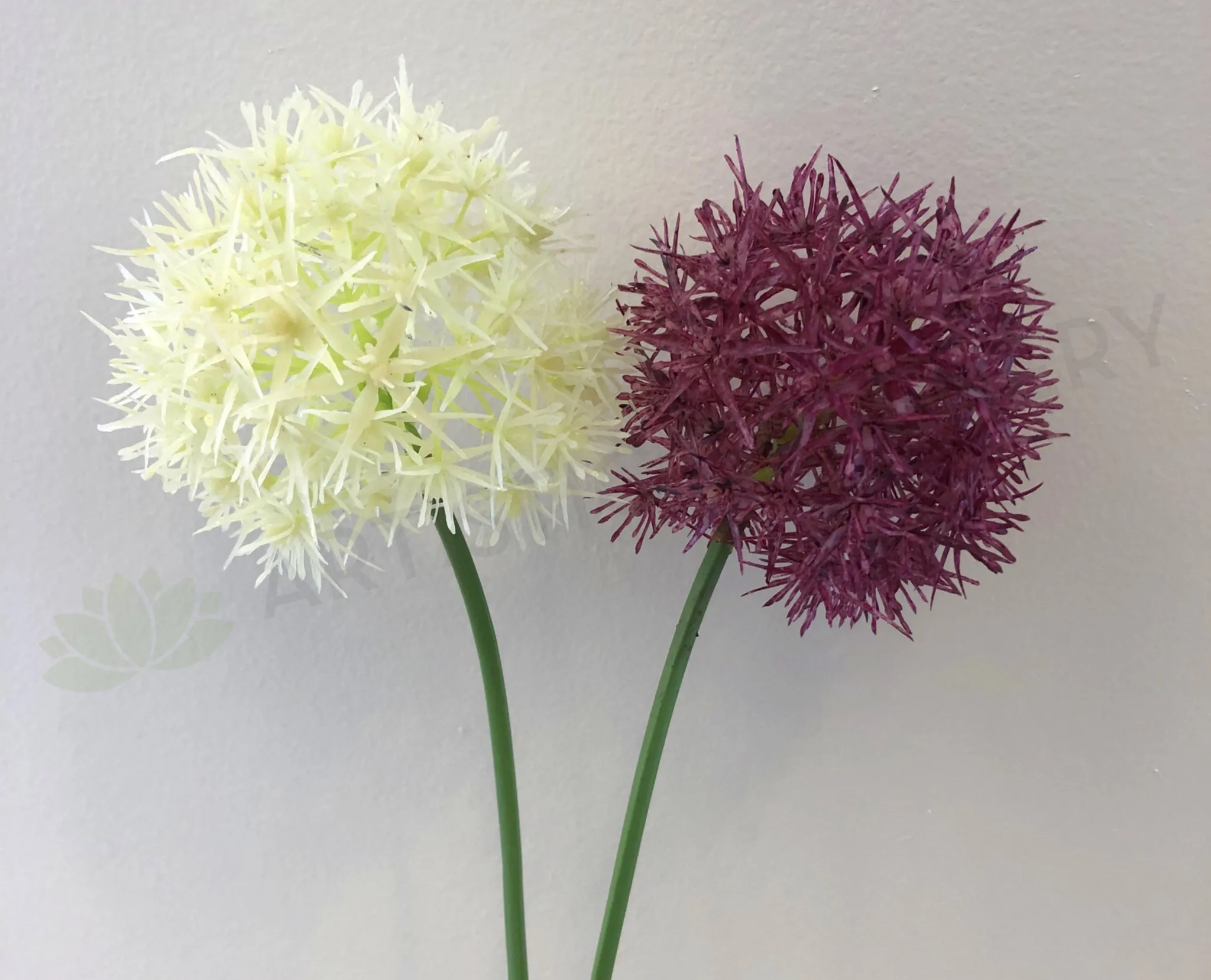 F0272 Single Allium Stem 49cm Purple / White (Clearance Stock)