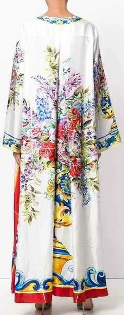 Floral and Vase Print Kaftan