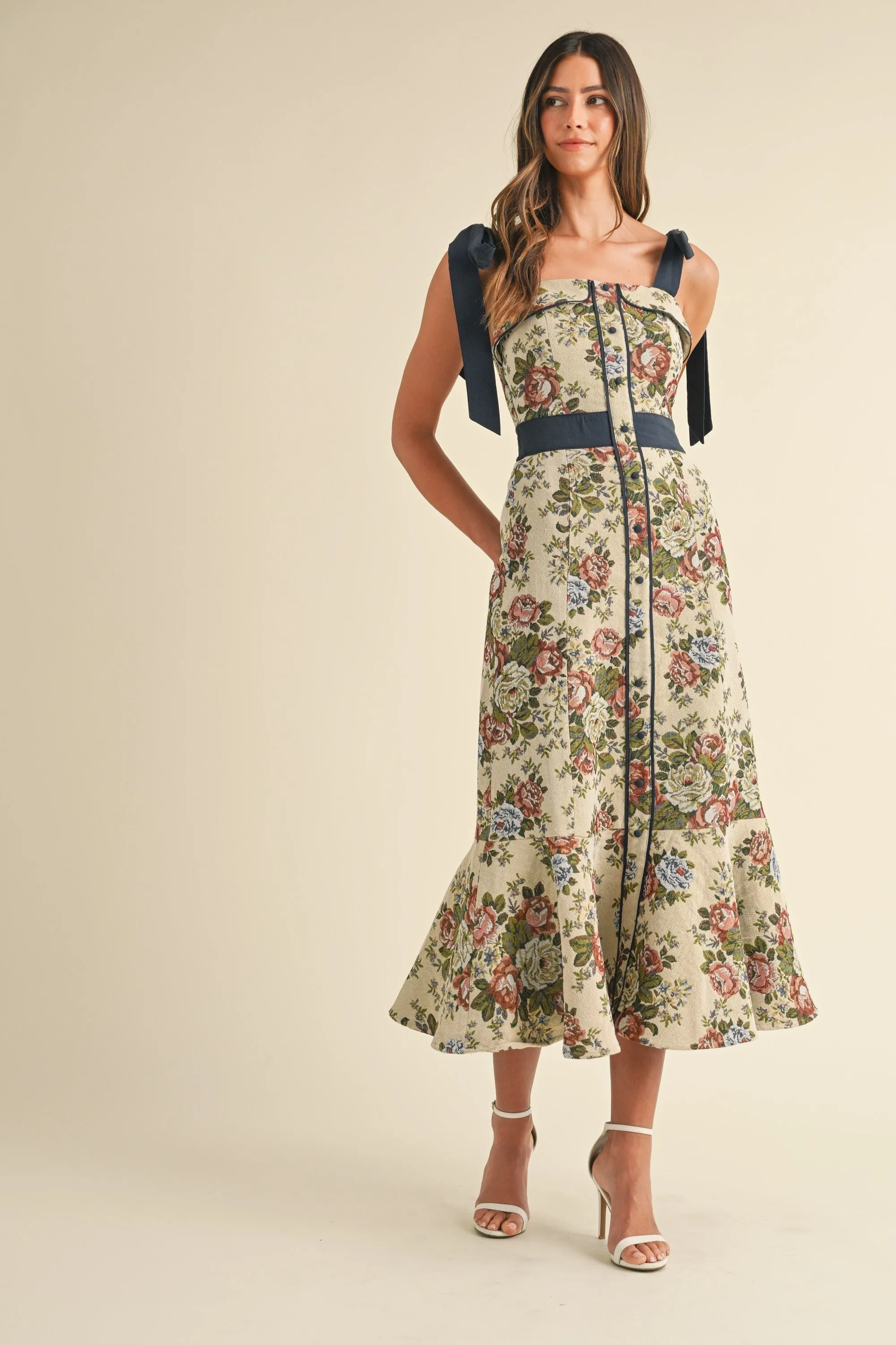 Floral Vintage Midi Dress