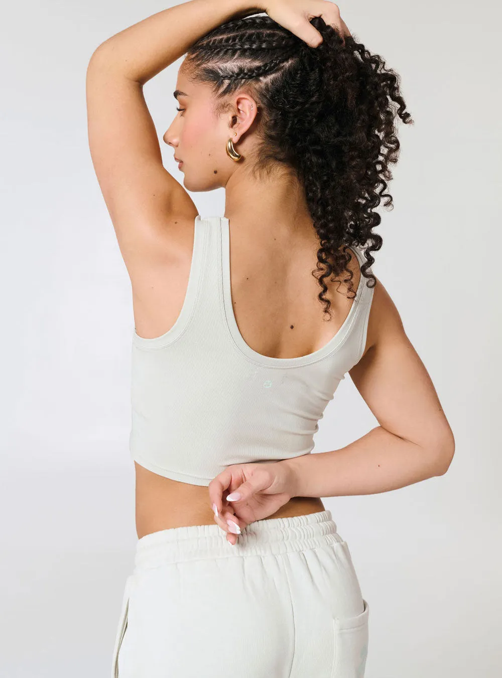 Girls Crop & Lock Tank Grey