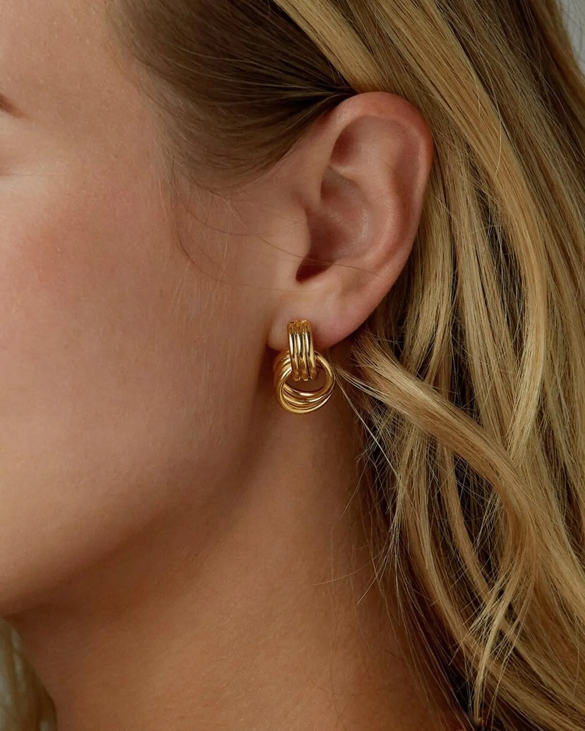 Gold Knot Earrings for Women Trendy Chunky Drop Dangle Statement Earrings Hypoallergenic Lightweight Fashion Jewelry Gifts