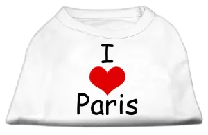 I Love Paris Screen Print Shirts White XXXL (20)