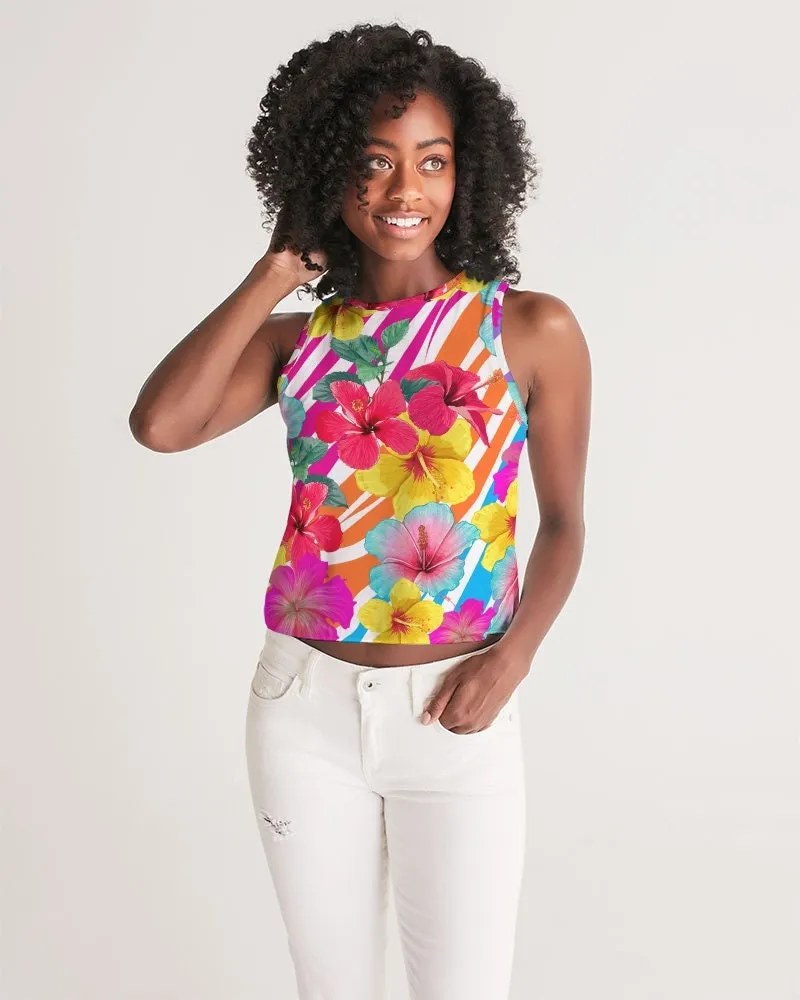 Island Flowers Women’s Cropped Tank Top