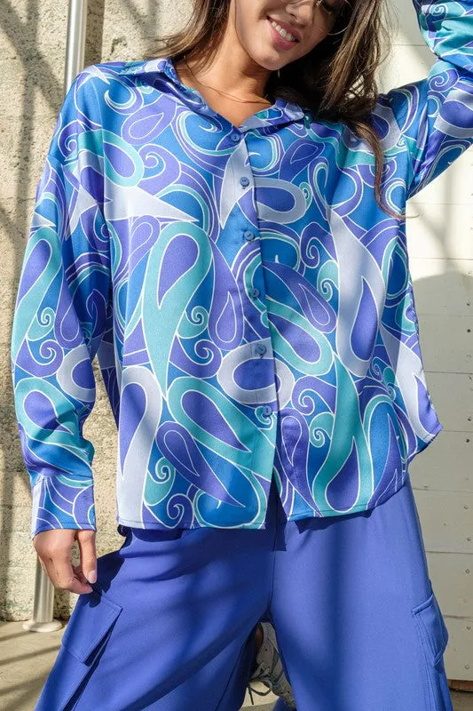 Josie Loose Fit Satin Shirt