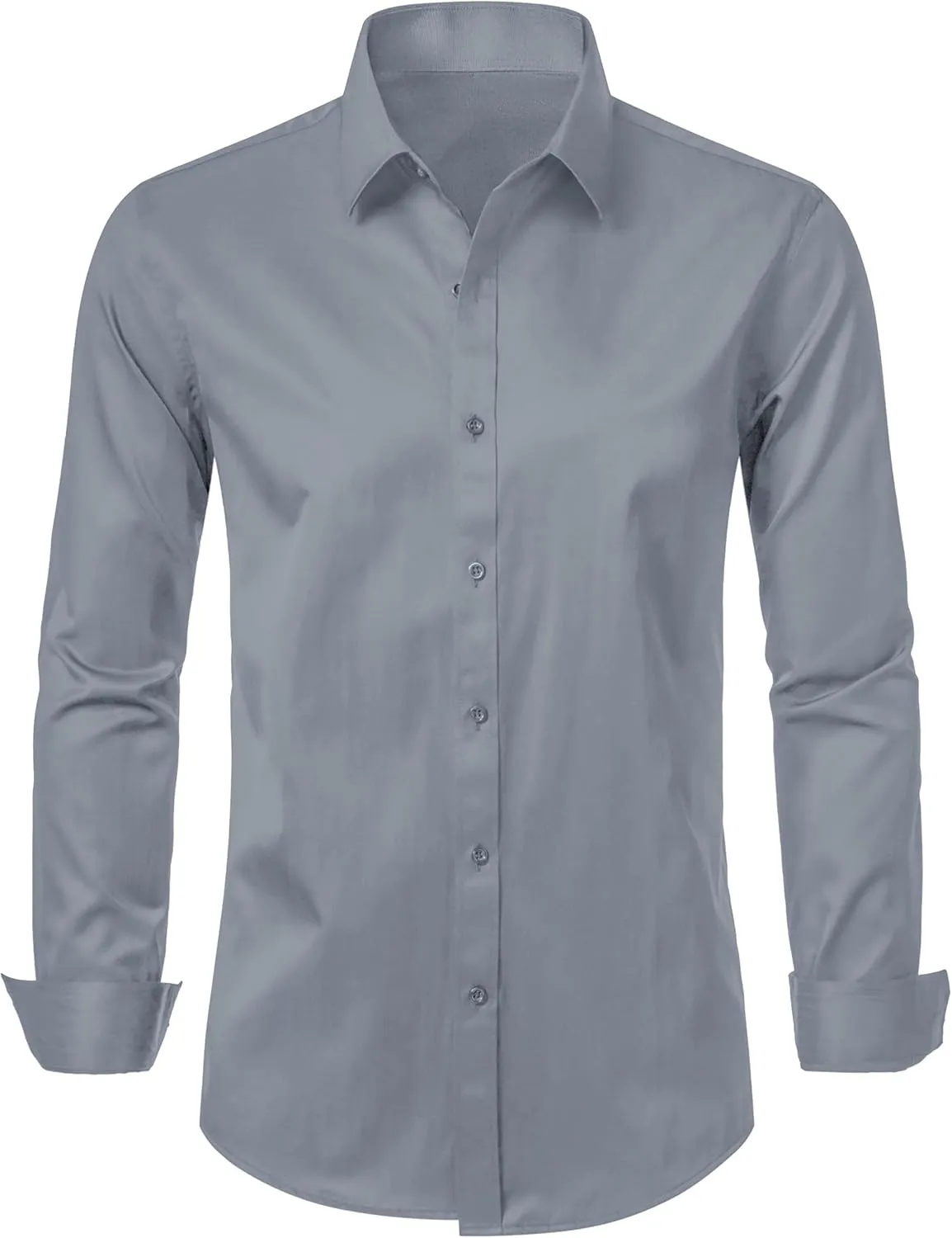 LOCALMODE Mens Stretch Slim Fit Dress Shirts Lightweight Soft Long Sleeve Casual Button Down Shirts