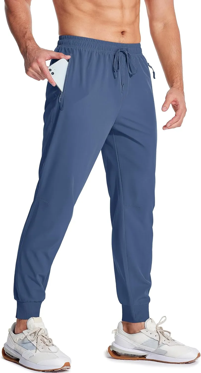 MAGCOMSEN Hiking Pants for Men Lightweight Athletic Pants Quick Dry with Zipper Pockets Running Track Workout Pants