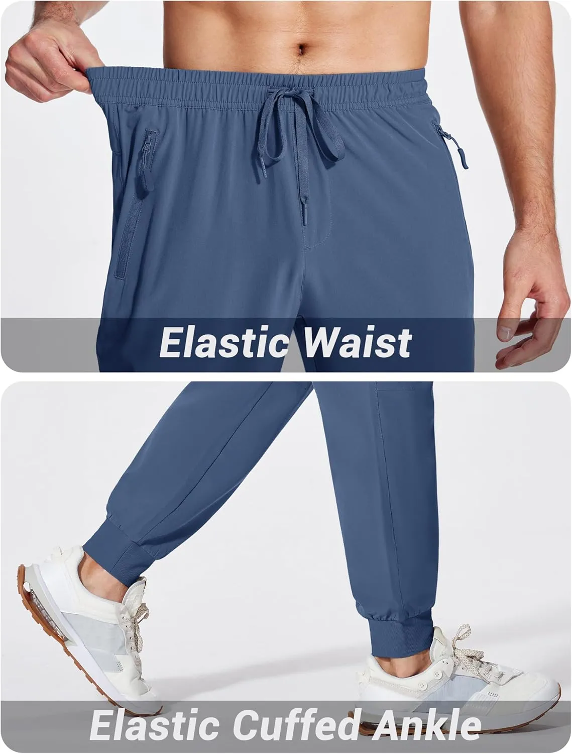 MAGCOMSEN Hiking Pants for Men Lightweight Athletic Pants Quick Dry with Zipper Pockets Running Track Workout Pants