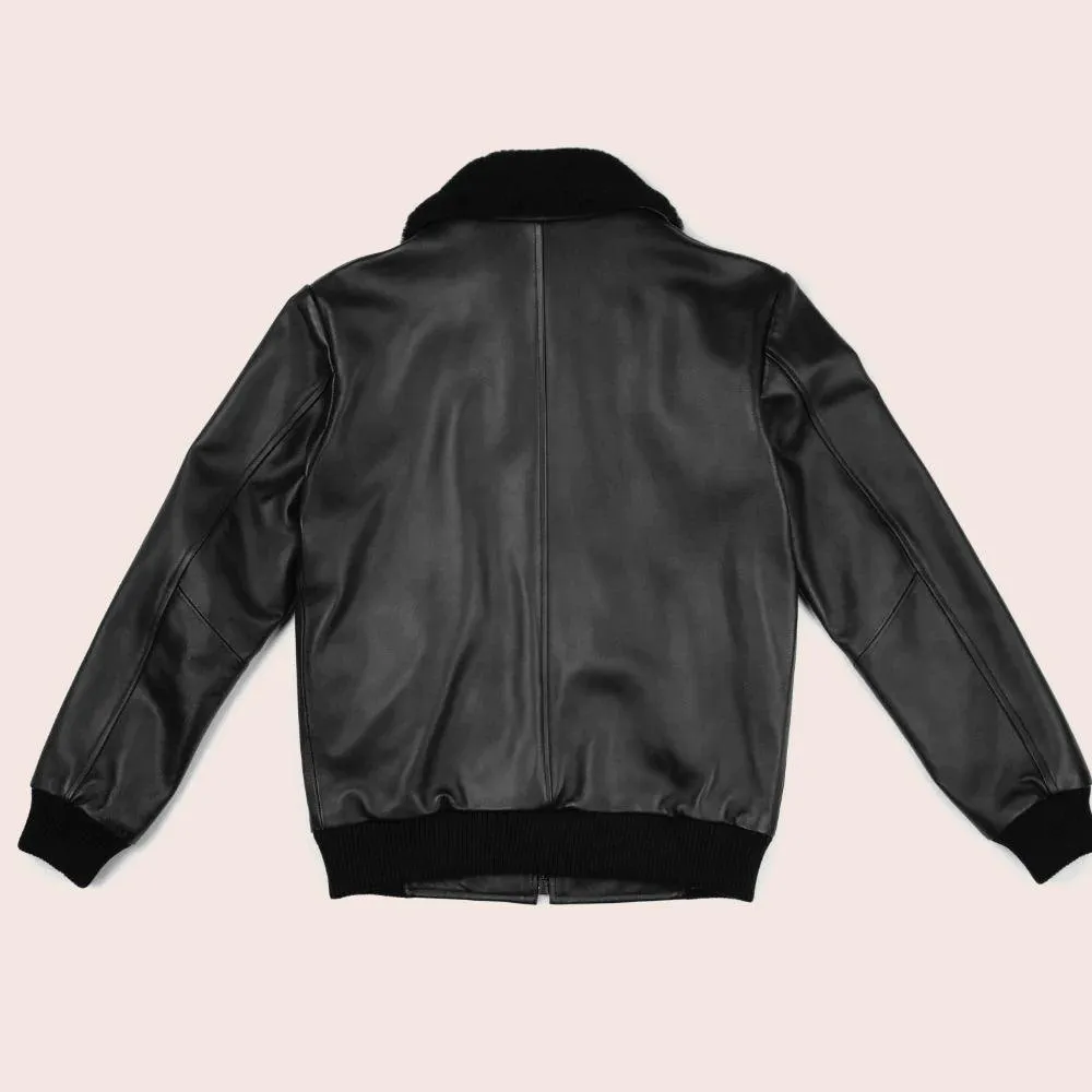 Men's Black G-1 Flight Leather Bomber Jacket