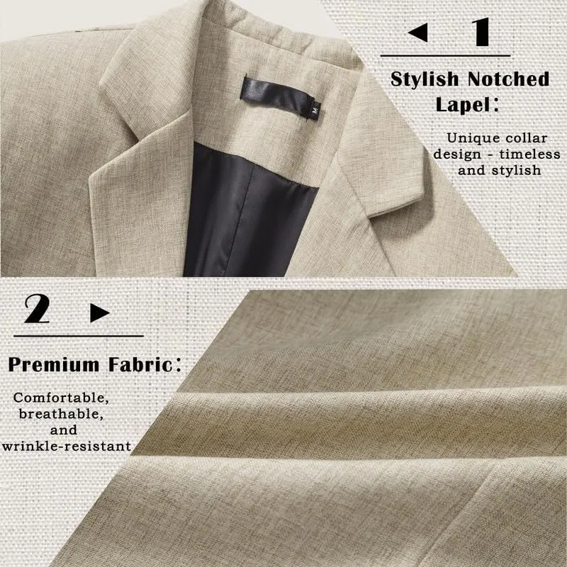 Mens Casual Blazers Sport Coats 1 Button Slim Fit Suit Jackets Lightweight Jackets Stylish Notched Lapel Blazers