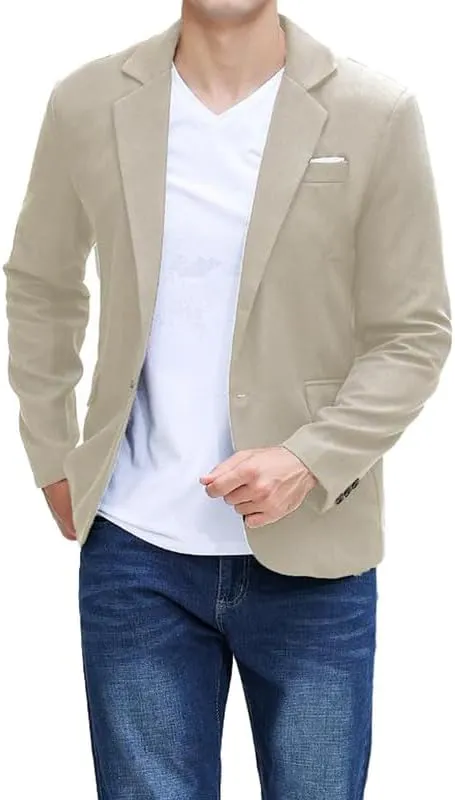 Mens Casual Blazers Sport Coats 1 Button Slim Fit Suit Jackets Lightweight Jackets Stylish Notched Lapel Blazers