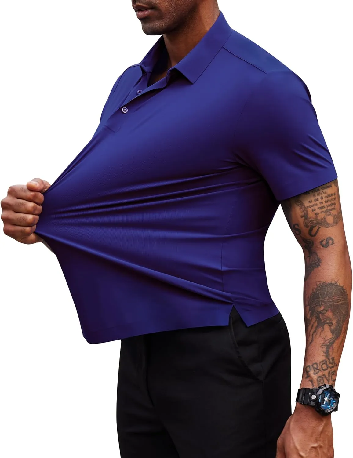 Mens Polo Shirts Short Sleeve Stretch Golf Polo Shirts Dry Fit Polo T Shirts for Men Golf Shirts Tennis Polo