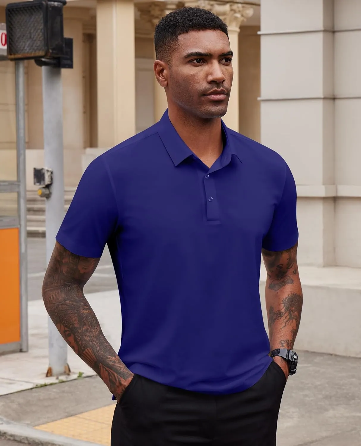 Mens Polo Shirts Short Sleeve Stretch Golf Polo Shirts Dry Fit Polo T Shirts for Men Golf Shirts Tennis Polo