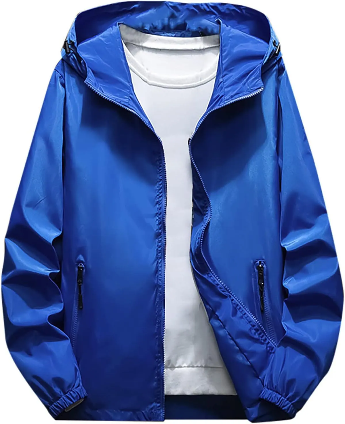 Men's Wind Breaker Jackets Rain Jacket Windbreaker Lightweight Shell Raincoat With Hood For Golf, M-7XL