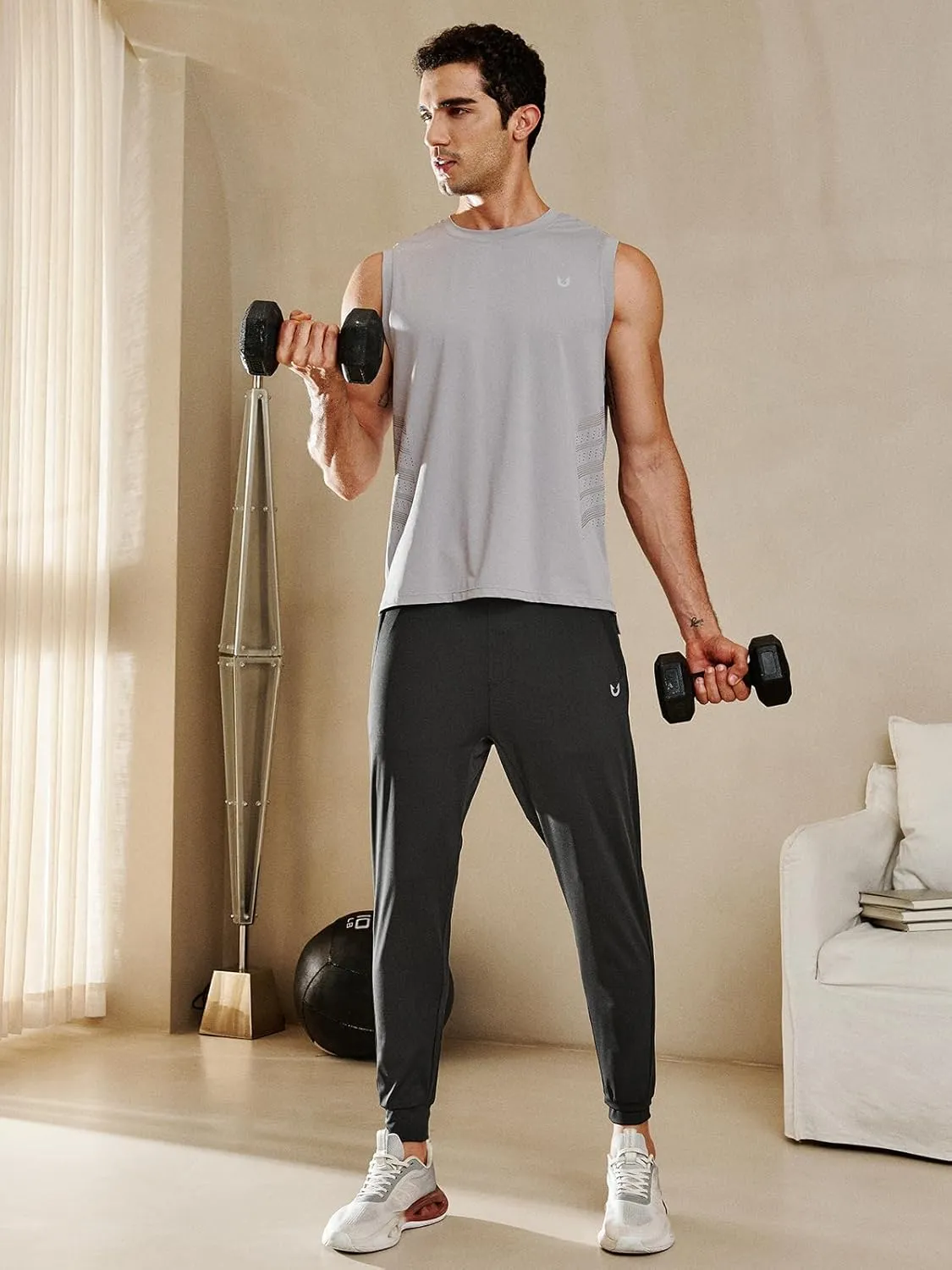 NORTHYARD Men's Joggers Pants with Zipper Pockets Tapered Athletic Workout Running Sweatpants for Men