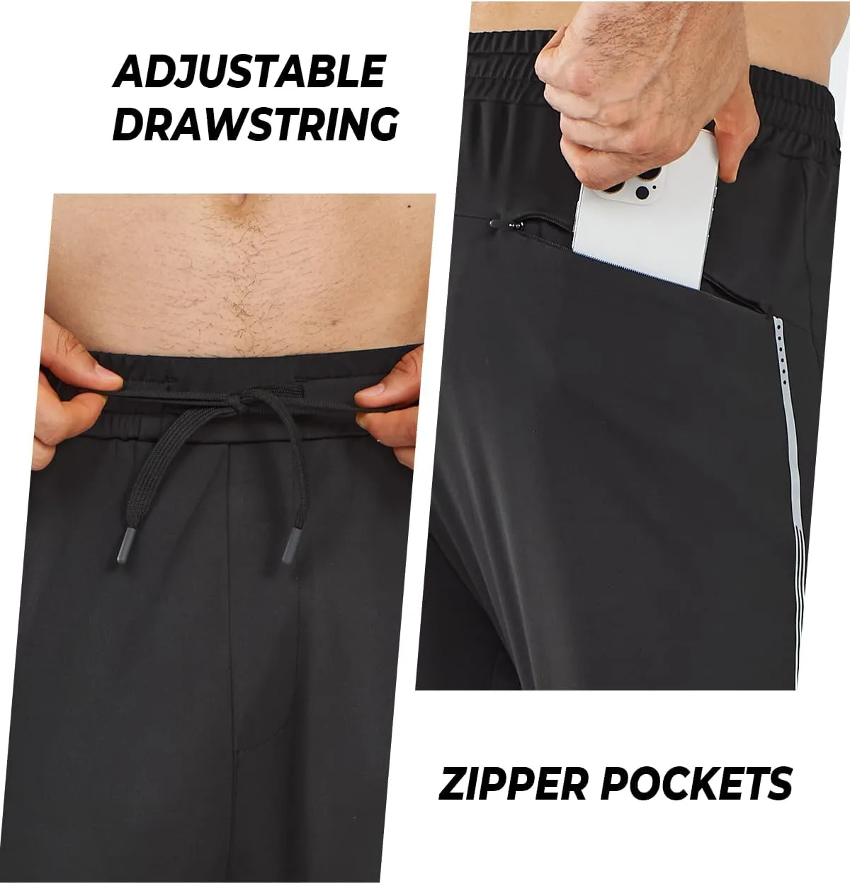 NORTHYARD Men's Joggers Pants with Zipper Pockets Tapered Athletic Workout Running Sweatpants for Men