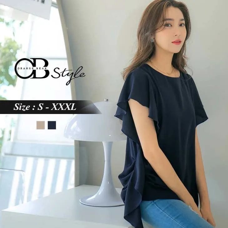ORANGEBEAR RUFFLE SHORT SLEEVE TOPS