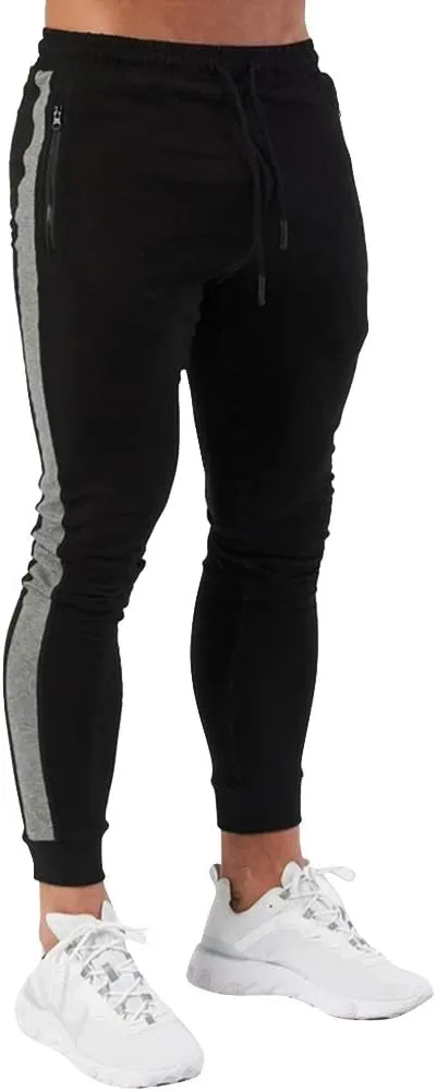 PIDOGYM Men's Track Pants,Slim Fit Athletic Sweatpants Joggers with Zipper Pockets