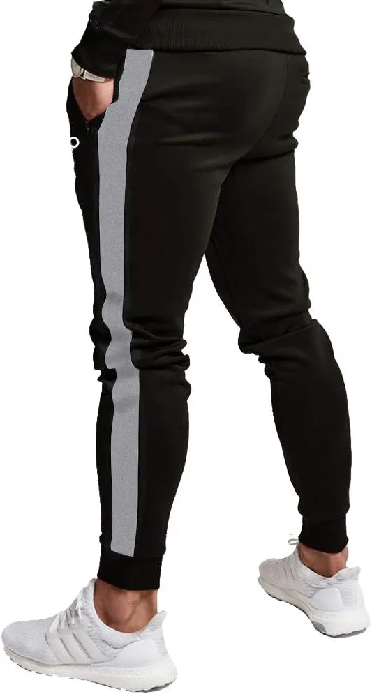 PIDOGYM Men's Track Pants,Slim Fit Athletic Sweatpants Joggers with Zipper Pockets