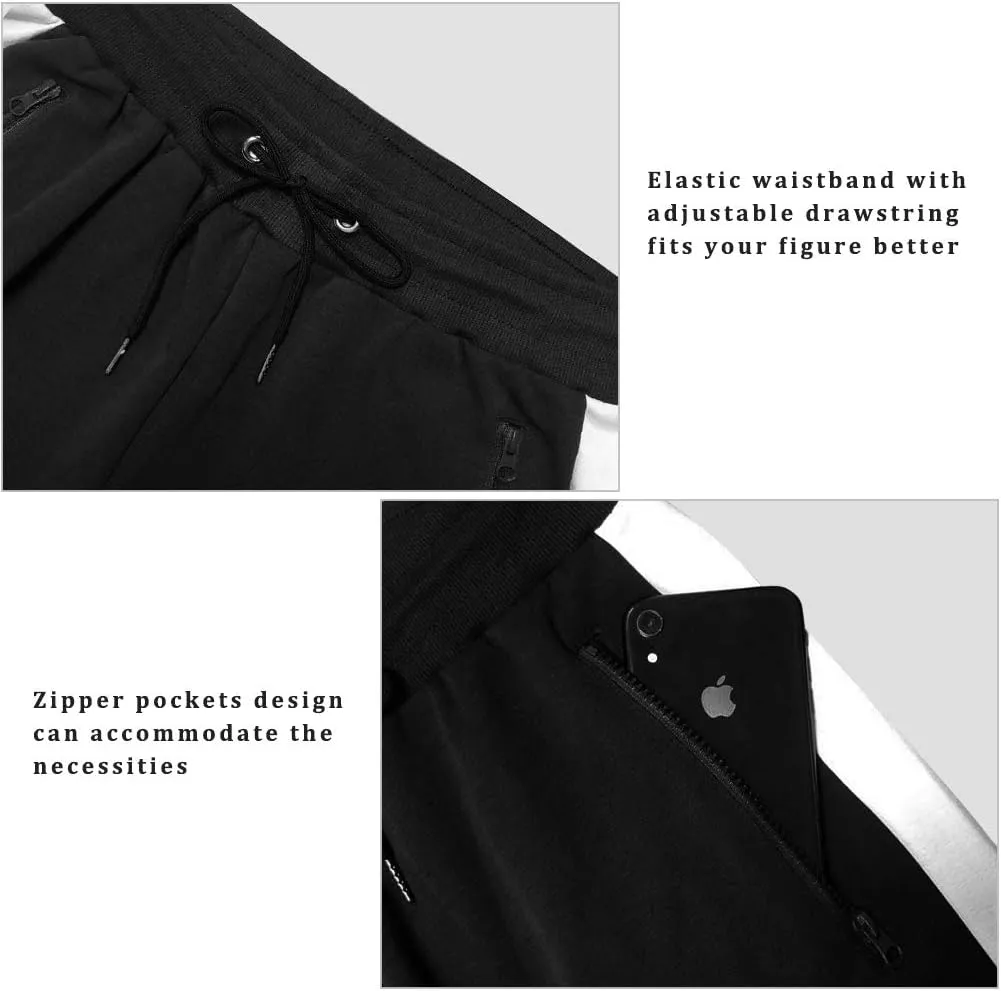 PIDOGYM Men's Track Pants,Slim Fit Athletic Sweatpants Joggers with Zipper Pockets