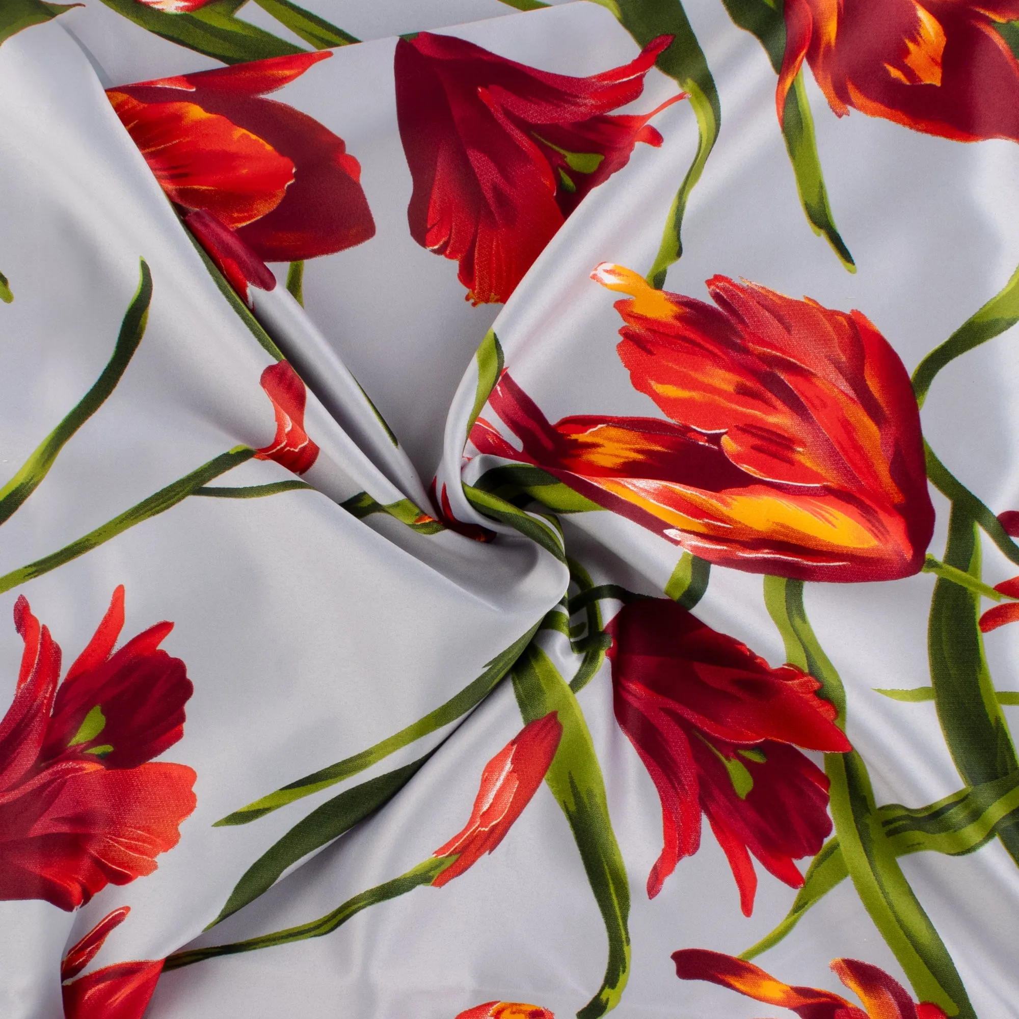 Printed Satin Velvet - ESTELLA - 012 - Silver