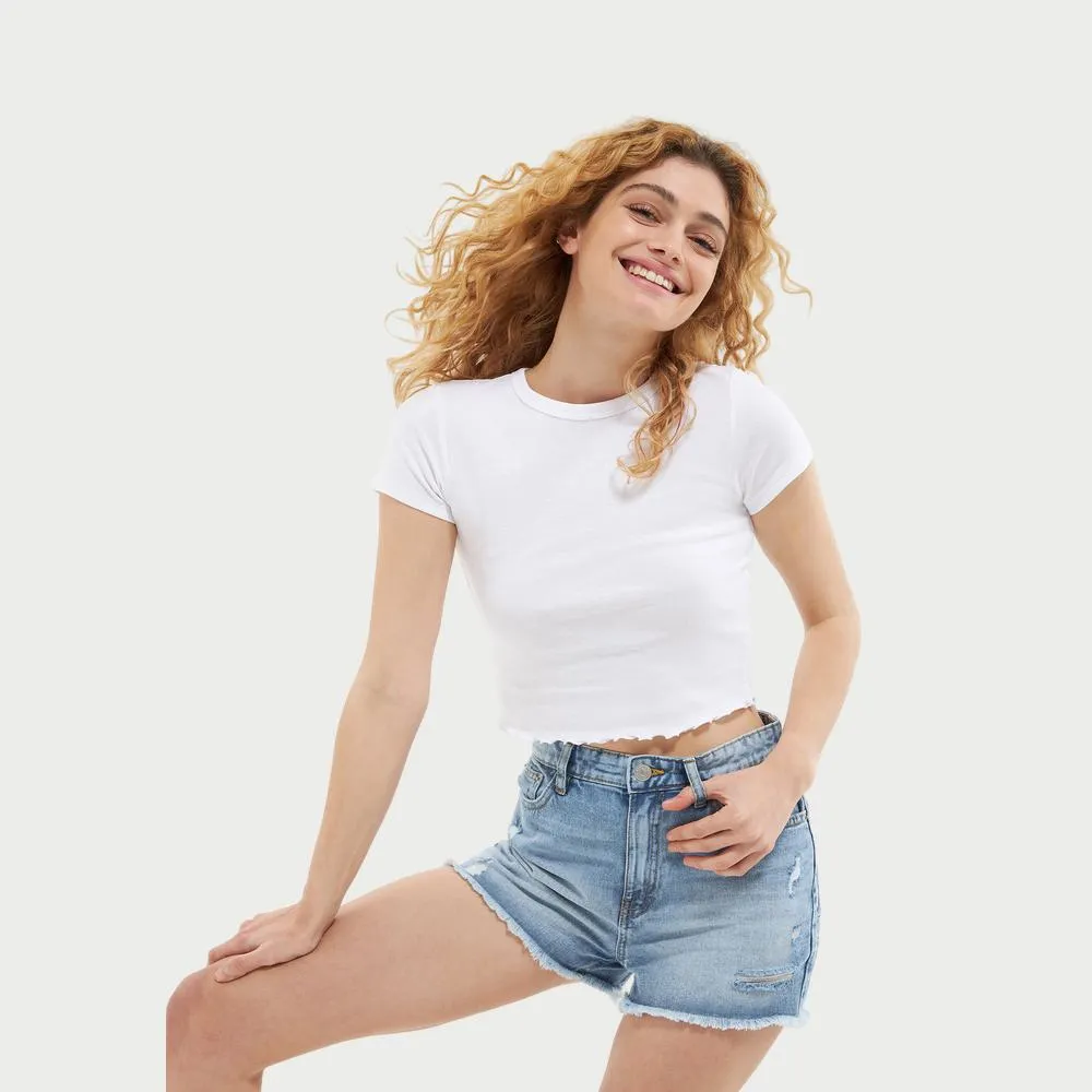 Ripped Mom Denim Shorts