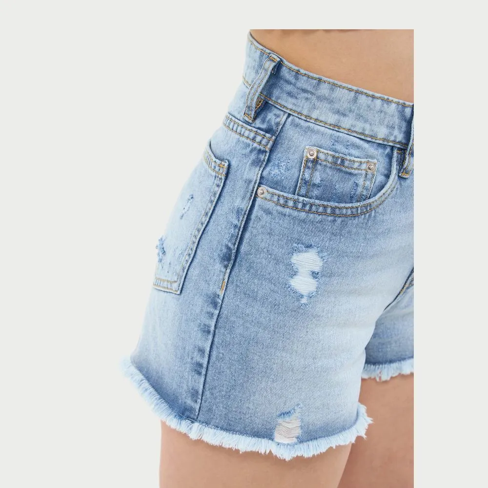 Ripped Mom Denim Shorts