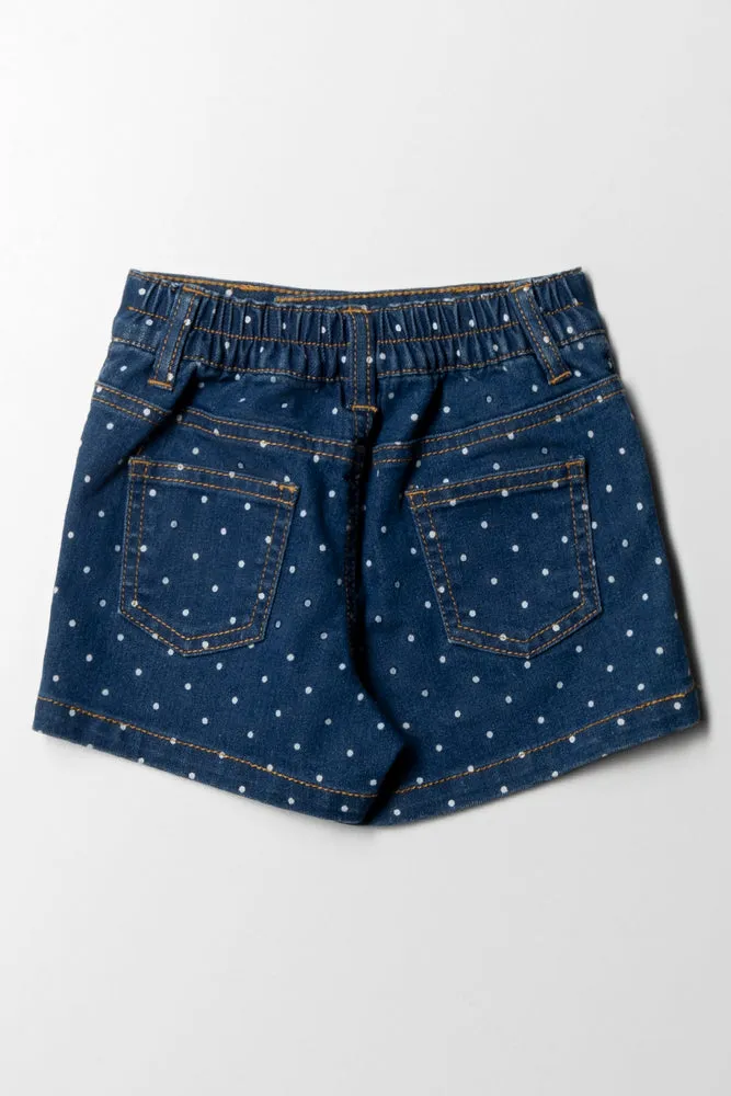 Sequin Mermaid Tail Denim Shorts Blue