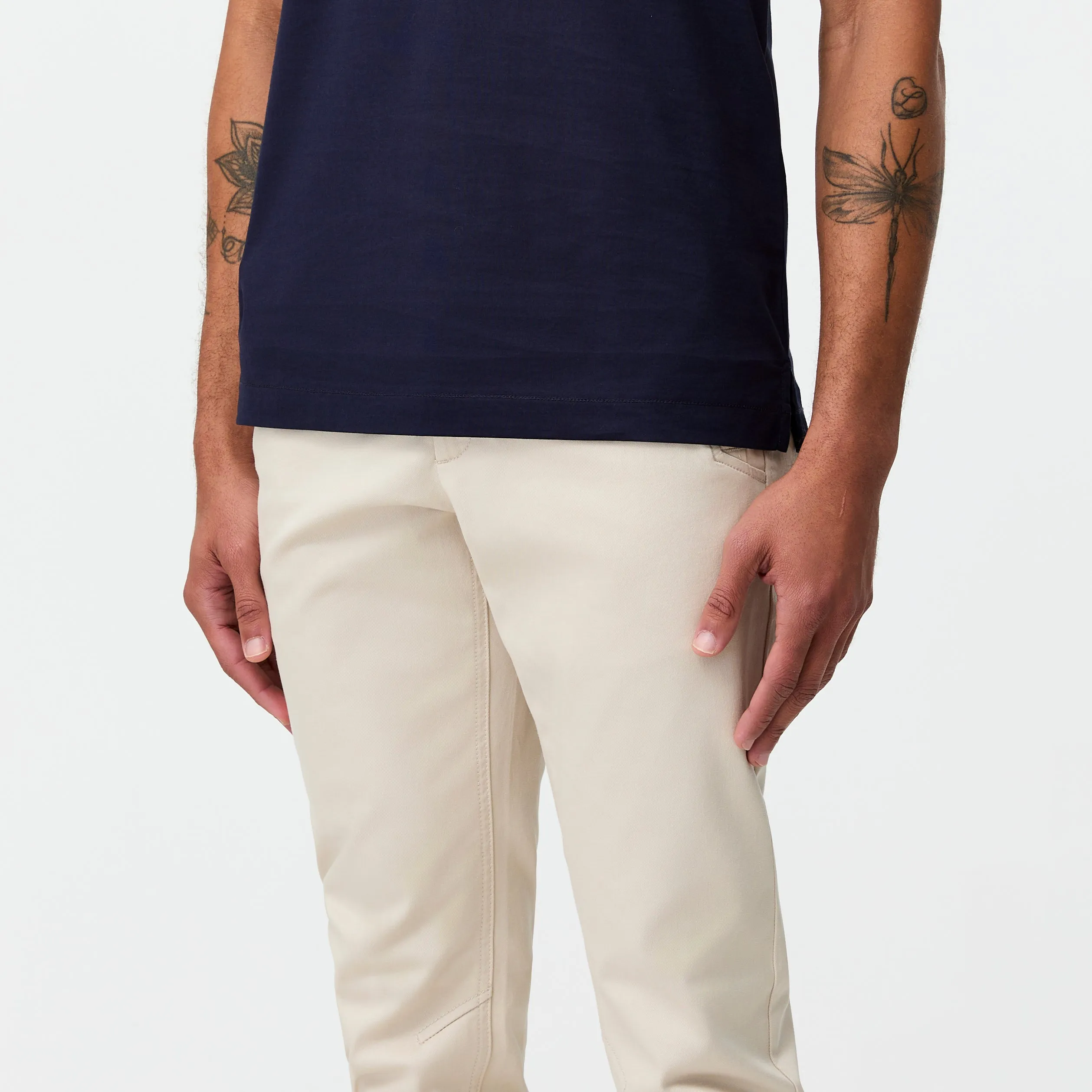 Slim Fit Cotton Stretch Chinos Sand Light