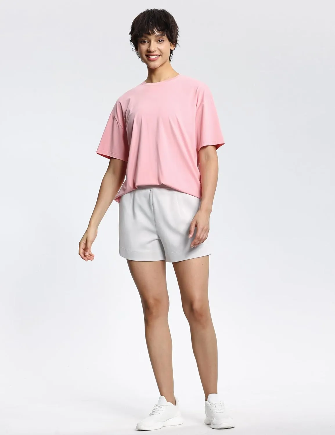 THE GYM PEOPLE Women's Drawstring Sweat Shorts High Waisted Summer Workout Lounge Shorts with Pockets