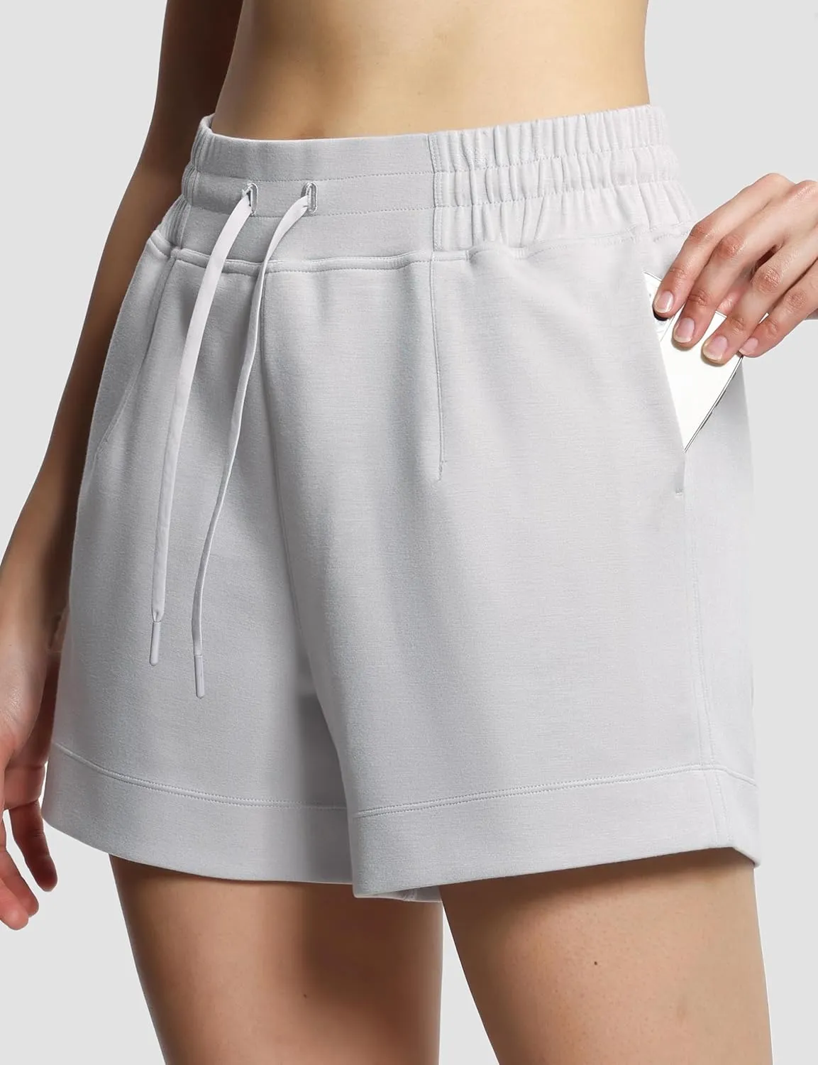 THE GYM PEOPLE Women's Drawstring Sweat Shorts High Waisted Summer Workout Lounge Shorts with Pockets
