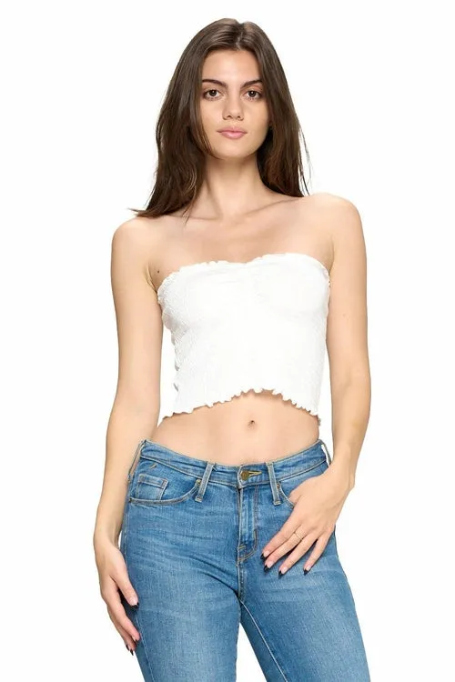 Tube Crop Top All Over Shirred