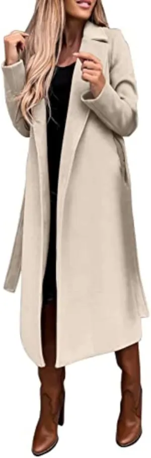 Women's Basic Wool Blend Pea Coats,Essential Double Breasted Midi Wool Blend Pea Coats Blazer Warm Winter Big Jackets