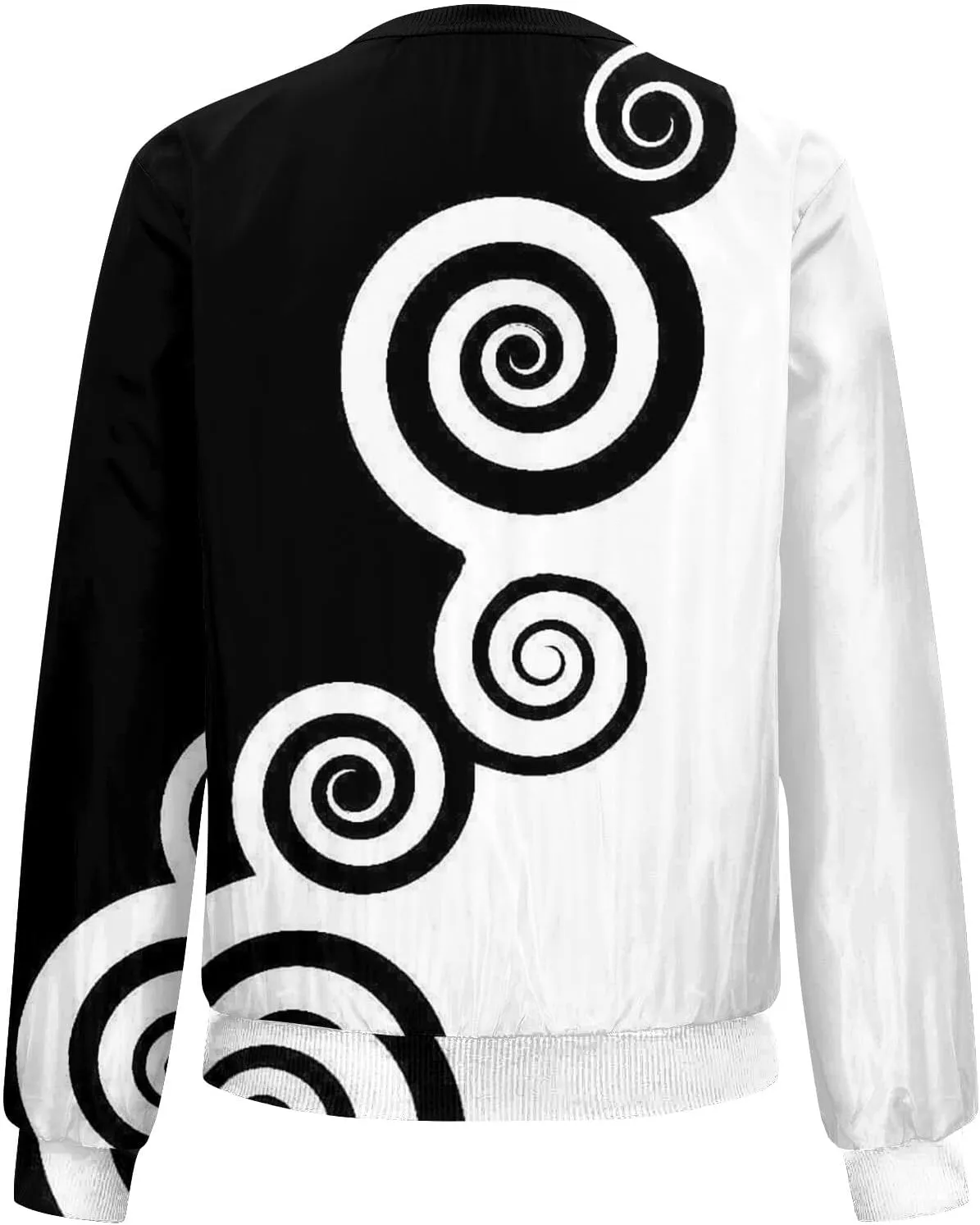 Women's Floral Print Bomber Jacket Cropped Jacket Long Sleeve Zipper Up Party Club Jacket Windbreaker Outerwear