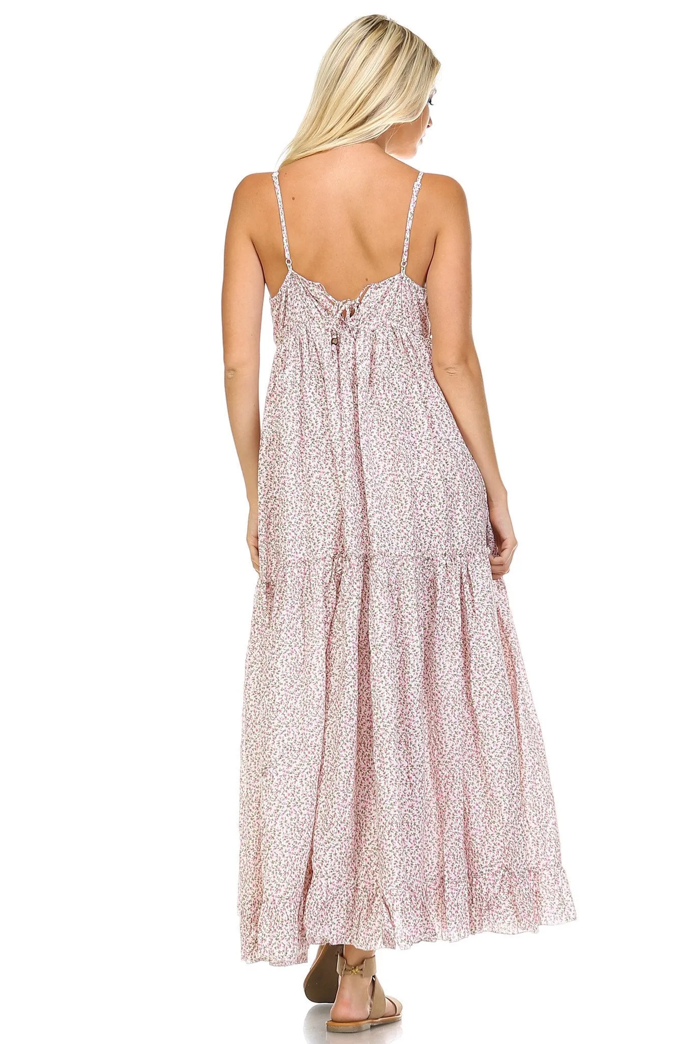 Women's Floral Printed Tiered Maxi Dress