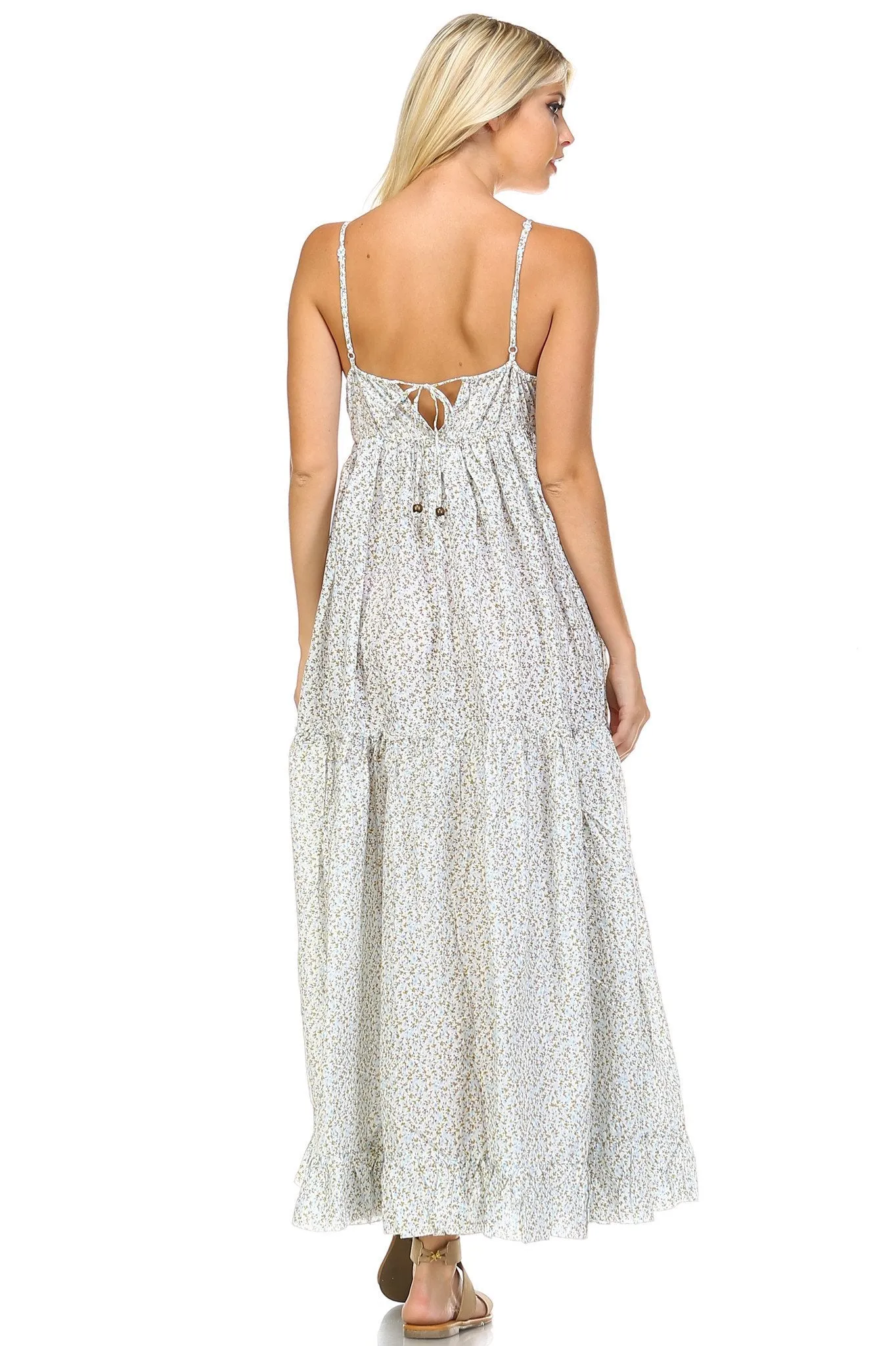 Women's Floral Printed Tiered Maxi Dress