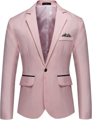 Ymosrh Men's Dress Jackets Casual One Button Suit Blazer Jacket Sport Coat for Wedding Prom Dinner Party Sport Coats