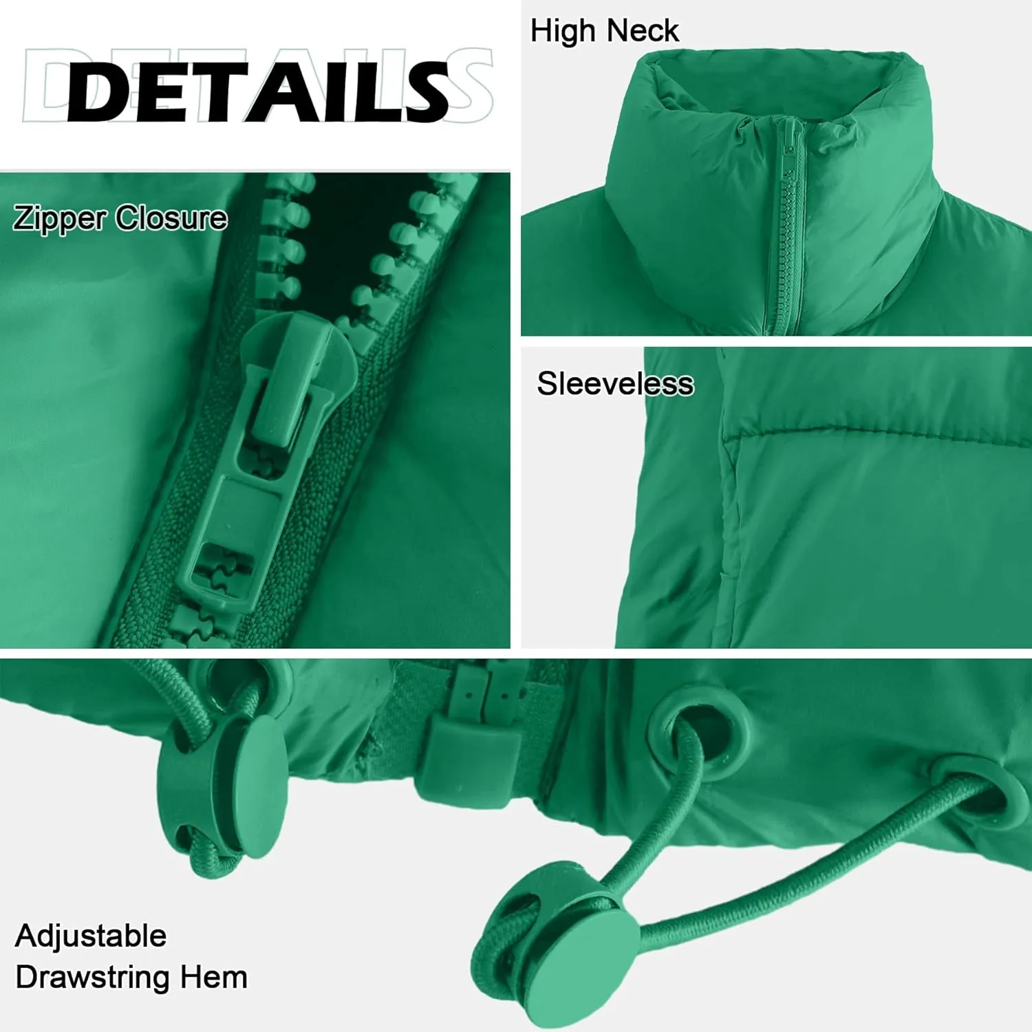 Zando Cropped Puffer Vest Women Sleeveless Outerwear Winter Vest Tops Jackets Lightweight Vests for Women 2025 Trendy Zip